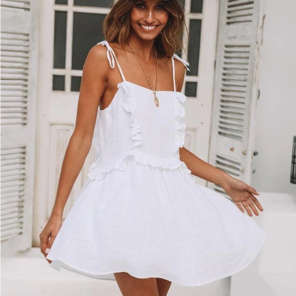 Princess Polly White Ruffle Dress